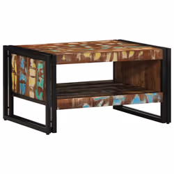 vidaXL Coffee Table Multicolour 70x50x38 cm Solid Wood Reclaimed side table