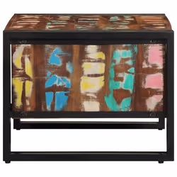vidaXL Coffee Table Multicolour 70x50x38 cm Solid Wood Reclaimed side table - Additional view 4
