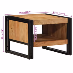 vidaXL Coffee Table 50x50x38 cm Solid Wood Acacia side table living room table - Additional view 9