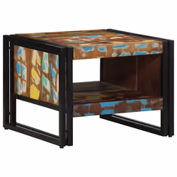 vidaXL Coffee Table Multicolour 50x50x38 cm Solid Wood Reclaimed side table