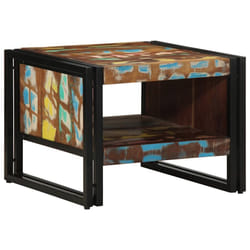 vidaXL Coffee Table Multicolour 50x50x38 cm Solid Wood Reclaimed side table