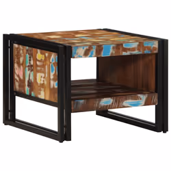 vidaXL Coffee Table Multicolour 50x50x38 cm Solid Wood Reclaimed side table