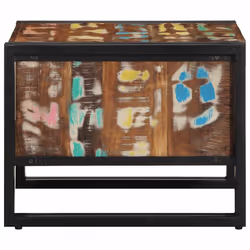vidaXL Coffee Table Multicolour 50x50x38 cm Solid Wood Reclaimed side table - Additional view 4