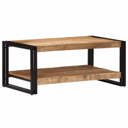 vidaXL Coffee Table 90x50x38 cm Solid Rough Wood Mango side table - Additional view 2