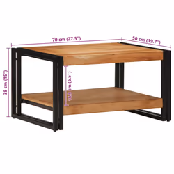 vidaXL Coffee Table 70x50x38 cm Solid Wood Acacia side table living room table - Additional view 10