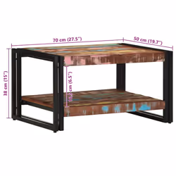 vidaXL Coffee Table Multicolour 70x50x38 cm Solid Wood Reclaimed side table - Additional view 10