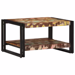 vidaXL Coffee Table Multicolour 70x50x38 cm Solid Wood Reclaimed side table