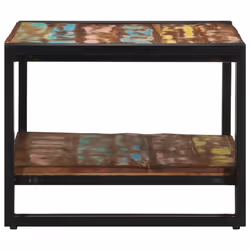 vidaXL Coffee Table Multicolour 70x50x38 cm Solid Wood Reclaimed side table - Additional view 4