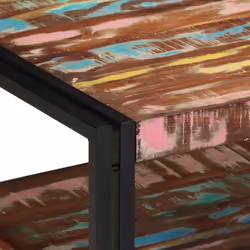 vidaXL Coffee Table Multicolour 70x50x38 cm Solid Wood Reclaimed side table - Additional view 5