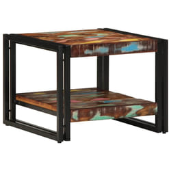 vidaXL Coffee Table Multicolour 50x50x38 cm Solid Wood Reclaimed side table