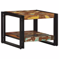 vidaXL Coffee Table Multicolour 50x50x38 cm Solid Wood Reclaimed side table