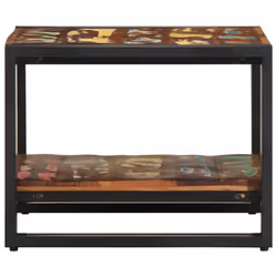 vidaXL Coffee Table Multicolour 50x50x38 cm Solid Wood Reclaimed side table - Additional view 4