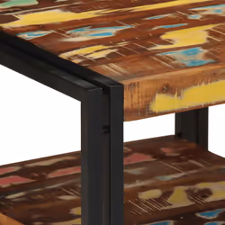 vidaXL Coffee Table Multicolour 50x50x38 cm Solid Wood Reclaimed side table - Additional view 5