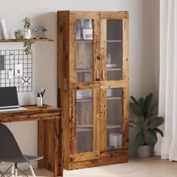 vidaXL Highboard Old Wood 82.5x30.5x185 cm Engineered Wood sideboard - Additional view 2