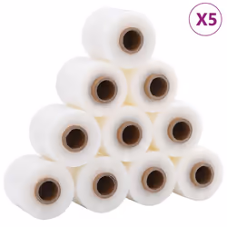 vidaXL Stretch Films 10 pcs Black 23 ÃÂµm 10 cm x 300 m packaging film - transparent, 10 cm x 150 m/ 50 pcs