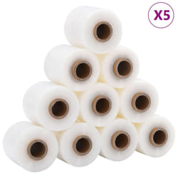 vidaXL Stretch Films 10 pcs Black 23 ÃÂµm 10 cm x 300 m packaging film - transparent, 10 cm x 150 m/ 50 pcs