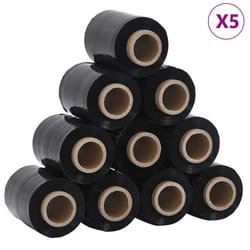 vidaXL Stretch Films 10 pcs Black 23 ÃÂµm 10 cm x 300 m packaging film - black, 10 cm x 150 m/ 50 pcs
