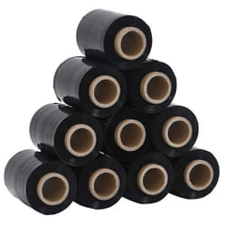 vidaXL Stretch Films 10 pcs Black 23 ÃÂµm 10 cm x 300 m packaging film - black, 10 cm x 300 m/ 10 pcs