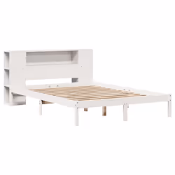 vidaXL Bookcase Bed without Mattress Bed White 140x200 cm Solid Wood Pine - Additional view 2