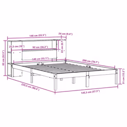 vidaXL Bookcase Bed without Mattress Bed White 140x200 cm Solid Wood Pine - Additional view 3