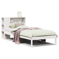 vidaXL Bookcase Bed without Mattress Bed White Small Single Solid Wood Pine
