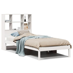vidaXL Bookcase Bed without Mattress Bed Base White 90x200 cm Solid Wood Pine