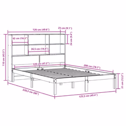 vidaXL Bookcase Bed without Mattress Bed White 120x200 cm Solid Wood Pine - Additional view 3