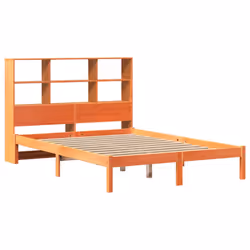 vidaXL Bookcase Bed without Mattress Wax Brown 140x190 cm Solid Wood Pine