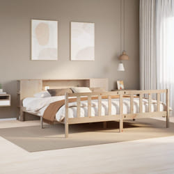 vidaXL Bookcase Bed without Mattress 180x200 cm Super King Solid Wood Pine