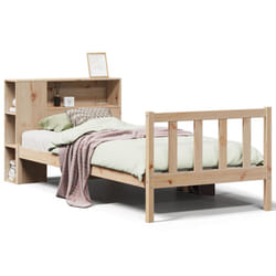 vidaXL Bookcase Bed without Mattress Bed cm Solid Wood Pine - natural, 90 x 200 cm