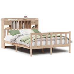vidaXL Bookcase Bed without Mattress Bed White 120x200 cm Solid Wood Pine - natural, 140 x 190 cm