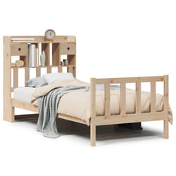vidaXL Bookcase Bed without Mattress Bed White 120x200 cm Solid Wood Pine - natural, 100 x 200 cm