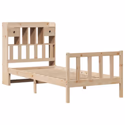 vidaXL Bookcase Bed without Mattress Bed White 120x200 cm Solid Wood Pine - natural, 100 x 200 cm