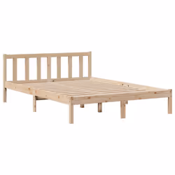 vidaXL Bookcase Bed without Mattress Bed White 120x200 cm Solid Wood Pine - natural, 140 x 200 cm - Additional view 4