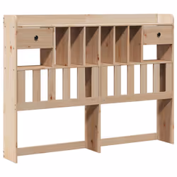 vidaXL Bookcase Bed without Mattress Bed White 120x200 cm Solid Wood Pine - natural, 140 x 200 cm - Additional view 5