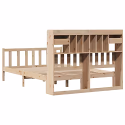 vidaXL Bookcase Bed without Mattress Bed White 120x200 cm Solid Wood Pine - natural, 140 x 200 cm - Additional view 7