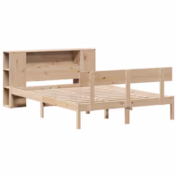 vidaXL Bookcase Bed without Mattress Home Bed Base 140x190 cm Solid Wood Pine - Additional view 2