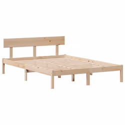 vidaXL Bookcase Bed without Mattress Home Bed Base 140x190 cm Solid Wood Pine - Additional view 4