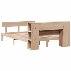 vidaXL Bookcase Bed without Mattress Home Bed Base 140x190 cm Solid Wood Pine - Additional view 7