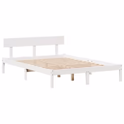 vidaXL Bookcase Bed without Mattress Bed White 140x190 cm Solid Wood Pine - Additional view 4
