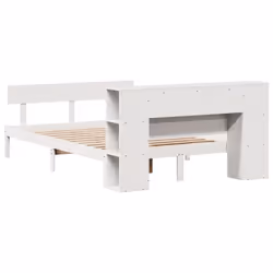 vidaXL Bookcase Bed without Mattress Bed White 140x190 cm Solid Wood Pine - Additional view 7