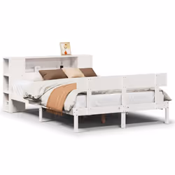 vidaXL Bookcase Bed without Mattress Bed White 120x200 cm Solid Wood Pine