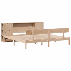vidaXL Bookcase Bed without Mattress 180x200 cm Super King Solid Wood Pine
