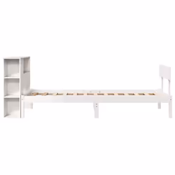 vidaXL Bookcase Bed without Mattress Bed White Small Single Solid Wood Pine - Additional view 6