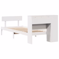 vidaXL Bookcase Bed without Mattress Bed White Small Single Solid Wood Pine - Additional view 7