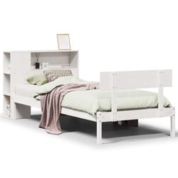 vidaXL Bookcase Bed without Mattress Bed White 100x200 cm Solid Wood Pine