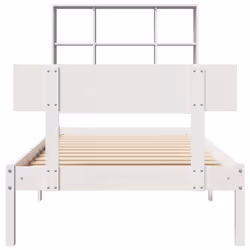 vidaXL Bookcase Bed without Mattress White 90x190 cm Single Solid Wood Pine
