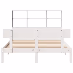 vidaXL Bookcase Bed without Mattress White 120x190 cm Small Double Solid Wood Pine