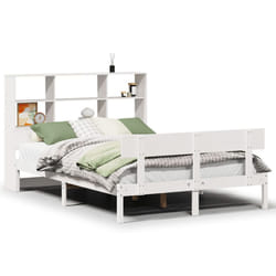 vidaXL Bookcase Bed without Mattress Bed White 140x190 cm Solid Wood Pine