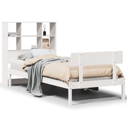 vidaXL Bookcase Bed without Mattress Bed Base White 90x200 cm Solid Wood Pine